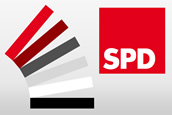 SPD-Logo mit Farbbalken
