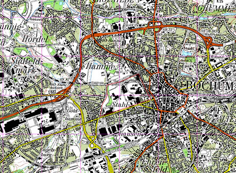Topografie des Areals um den Bochumer Verein